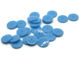 25 14mm Sky Blue Disc Beads Vintage Plastic Beads Saucer Beads Flat Disc Beads Loose Beads Round Beads Jewelry Making Beading Supplies