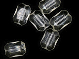 6 30mm Clear Beads Acrylic Gems Rectangle Jewel Beads Acrylic Jewels Plastic Beads to String Jewelry Making Beading Supplies