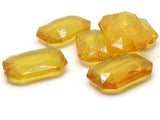 6 30mm Yellow Beads Acrylic Gems Rectangle Jewel Beads Acrylic Jewels Plastic Beads to String Jewelry Making Beading Supplies