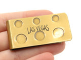 Vintage Golden Las Vegas Money Clip with Dice Dots