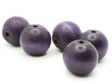 5 26mm Round Purple Beads Wood Beads Vintage Beads New Old Stock Beads Macrame Beads Jewelry Making Beading Supplies Large Beads Wooden Bead