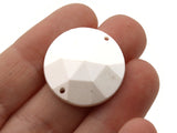 10 24mm Faceted Round Cabochons White Sew On Cabochons Vintage West Germany Plastic Cabochons Jewelry Making Beading Supplies Smileyboy
