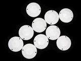 10 24mm Faceted Round Cabochons White Sew On Cabochons Vintage West Germany Plastic Cabochons Jewelry Making Beading Supplies Smileyboy