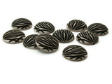 10 18mm Stripe Pattern Round Cabochons White and Black Cabochons Vintage West Germany Plastic Cabochons Jewelry Making Beading Supplies