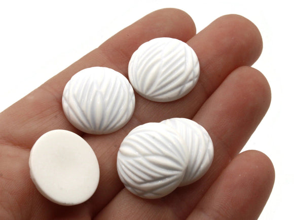 10 18mm Stripe Pattern Round Cabochons White and Gray Cabochons Vintage West Germany Plastic Cabochons Jewelry Making Beading Supplies