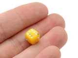 50 8mm Opaque Yellow Dice Beads Cube Beads Plastic Dice Beads 6 sided Dice Acrylic Cube Beads
