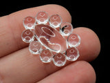 8 28mm Framed Oval Cabochons Clear Cabochons Vintage West Germany Plastic Cabochons Jewelry Making Beading Supplies