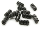 12 16mm Black Vintage Plastic Beads Screw Tube Beads Jewelry Making Beading Supplies Loose Beads to String