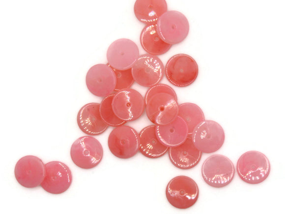 25 14mm Pink Mix Disc Beads Vintage Plastic Beads Saucer Beads Flat Disc Beads Loose Beads Round Beads Jewelry Making Beading Supplies