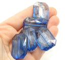 6 30mm Blue Beads Acrylic Gems Rectangle Jewel Beads Acrylic Jewels Plastic Beads to String Jewelry Making Beading Supplies