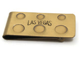 Vintage Golden Las Vegas Money Clip with Dice Dots