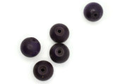5 26mm Round Purple Beads Wood Beads Vintage Beads New Old Stock Beads Macrame Beads Jewelry Making Beading Supplies Large Beads Wooden Bead
