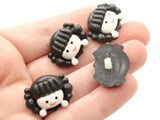 20 22mm Black Hair Girl Face Buttons Shank Buttons Decorative Buttons Kawaii Buttons Girl Buttons