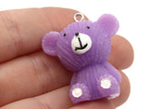 2 33mm Purple Teddy Bear Charms Resin Charms Toy Pendants Miniature Cute Charms Jewelry Making Beading Supplies kitsch charms Smileyboy