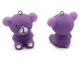 2 33mm Purple Teddy Bear Charms Resin Charms Toy Pendants Miniature Cute Charms Jewelry Making Beading Supplies kitsch charms Smileyboy