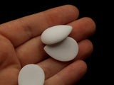6 25mm Matte White Teardrop Cabochons Flat Back Cabochons Vintage Lucite Cabochons Plastic Cabochons Jewelry Making Crafting Supplies