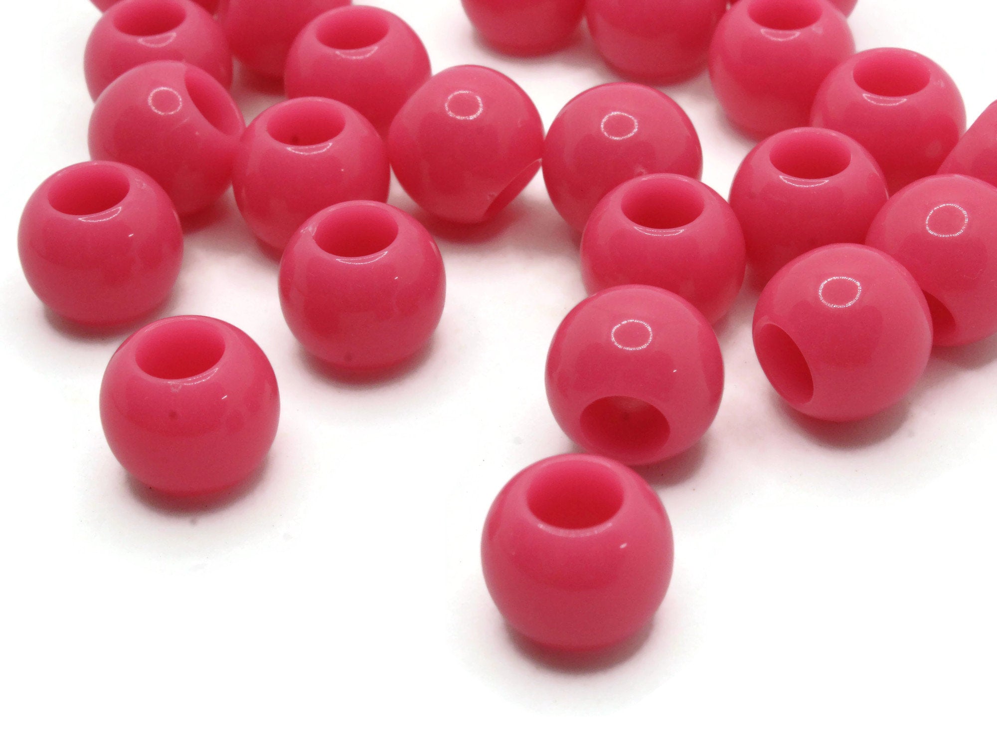 30 14mm Pink Large Hole Round Plastic Beads by Smileyboy Beads | Michaels