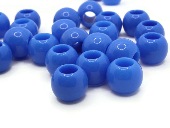 30 14mm Blue Large Hole Round Plastic Beads by Smileyboy Beads | Michaels