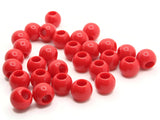 30 14mm Red Large Hole Beads Plastic Beads Jewelry Making Beading Supplies Round Beads Macrame Beads Hair Beads Loose Beads