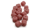15 10mm Pink Tube Beads Glass Beads Barrel Beads Jewelry Making Beading Supplies
