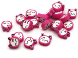 20 Bright Pink Blinking Rabbit Beads Bunny Heads Miniature Animal Beads Polymer Clay Beads Jewelry Making Cute Beads Beading Supplies