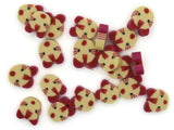 20 Yellow and Red Cat Head Beads Animal Beads Polymer Clay Beads Miniature Animal Beads Kawaii Zoo Beads Jewelry Making Beading Supplies