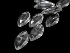 10 30mm Faceted Marquis Cabochons Clear Cabochons Vintage West Germany Plastic Cabochons Jewelry Making Beading Supplies