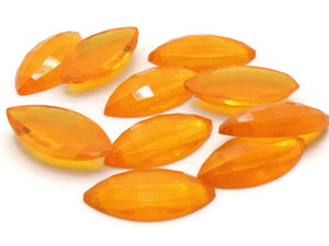 10 30mm Faceted Marquis Cabochons Clear Orange Cabochons Vintage West Germany Plastic Cabochons Jewelry Making Beading Supplies