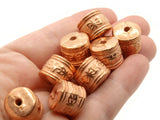 8  14mm Vintage Red Copper Beads Patterned Rondelle Beads Copper Plated Plastic Beads Abacus Beads Jewelry Making Beading Supplies