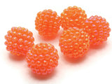 6 21mm Orange Vintage Plastic Beads Raspberry Beads Round Beads Jewelry Making Beading Supplies Loose Beads to String
