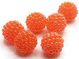 6 21mm Orange Vintage Plastic Beads Raspberry Beads Round Beads Jewelry Making Beading Supplies Loose Beads to String