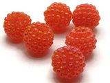 6 21mm Orange Vintage Plastic Beads Raspberry Beads Round Beads Jewelry Making Beading Supplies Loose Beads to String
