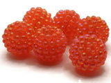 6 21mm Orange Vintage Plastic Beads Raspberry Beads Round Beads Jewelry Making Beading Supplies Loose Beads to String