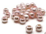 40 12mm Large Hole Pearls Blush Pink Pearls European Beads Plastic Pearl Beads Faux Pearl Beads Big Hole Beads Round Acrylic Beads