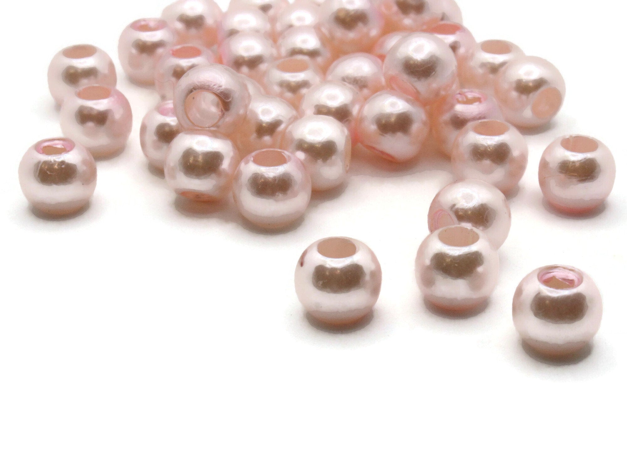 Watermelon Red Faux Pearls - 12 mm Fake Pearls