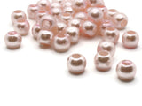 40 12mm Large Hole Pearls Blush Pink Pearls European Beads Plastic Pearl Beads Faux Pearl Beads Big Hole Beads Round Acrylic Beads