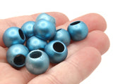 40 12mm Satin Blue Acrylic Beads Round Beads to String Large Hole Beads Lightweight Beads European Style Beads Jewelry Making