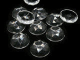12 19mm Faceted Round Cabochons Clear Cabochons Vintage West Germany Plastic Cabochons Jewelry Making Beading Supplies