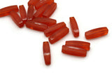 25 16mm Red Vintage Plastic Beads Rectangle Tube Beads Jewelry Making Beading Supplies Loose Beads to String