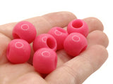 30 14mm Pink Large Hole Beads Plastic Beads Jewelry Making Beading Supplies Round Beads Macrame Beads Hair Beads Loose Beads