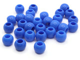 30 14mm Blue Large Hole Beads Plastic Beads Jewelry Making Beading Supplies Round Beads Macrame Beads Hair Beads Loose Beads