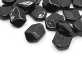 20 17mm Beads Black Beads Glass Beads Hexagon Beads Polygon Beads Jewelry Making Beading Supplies Loose Beads to String