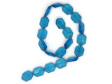 20 17mm Beads Blue Beads Glass Beads Hexagon Beads Polygon Beads Jewelry Making Beading Supplies Loose Beads to String