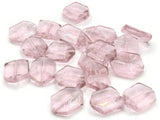 20 17mm Beads Pink Beads Glass Beads Hexagon Beads Polygon Beads Jewelry Making Beading Supplies Loose Beads to String