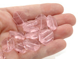 20 17mm Beads Pink Beads Glass Beads Hexagon Beads Polygon Beads Jewelry Making Beading Supplies Loose Beads to String