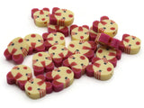 20 Yellow and Red Cat Head Beads Animal Beads Polymer Clay Beads Miniature Animal Beads Kawaii Zoo Beads Jewelry Making Beading Supplies