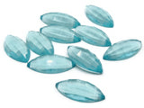 10 30mm Faceted Marquis Cabochons Clear Blue Cabochons Vintage West Germany Plastic Cabochons Jewelry Making Beading Supplies