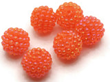6 21mm Orange Vintage Plastic Beads Raspberry Beads Round Beads Jewelry Making Beading Supplies Loose Beads to String