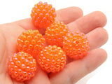 6 21mm Orange Vintage Plastic Beads Raspberry Beads Round Beads Jewelry Making Beading Supplies Loose Beads to String