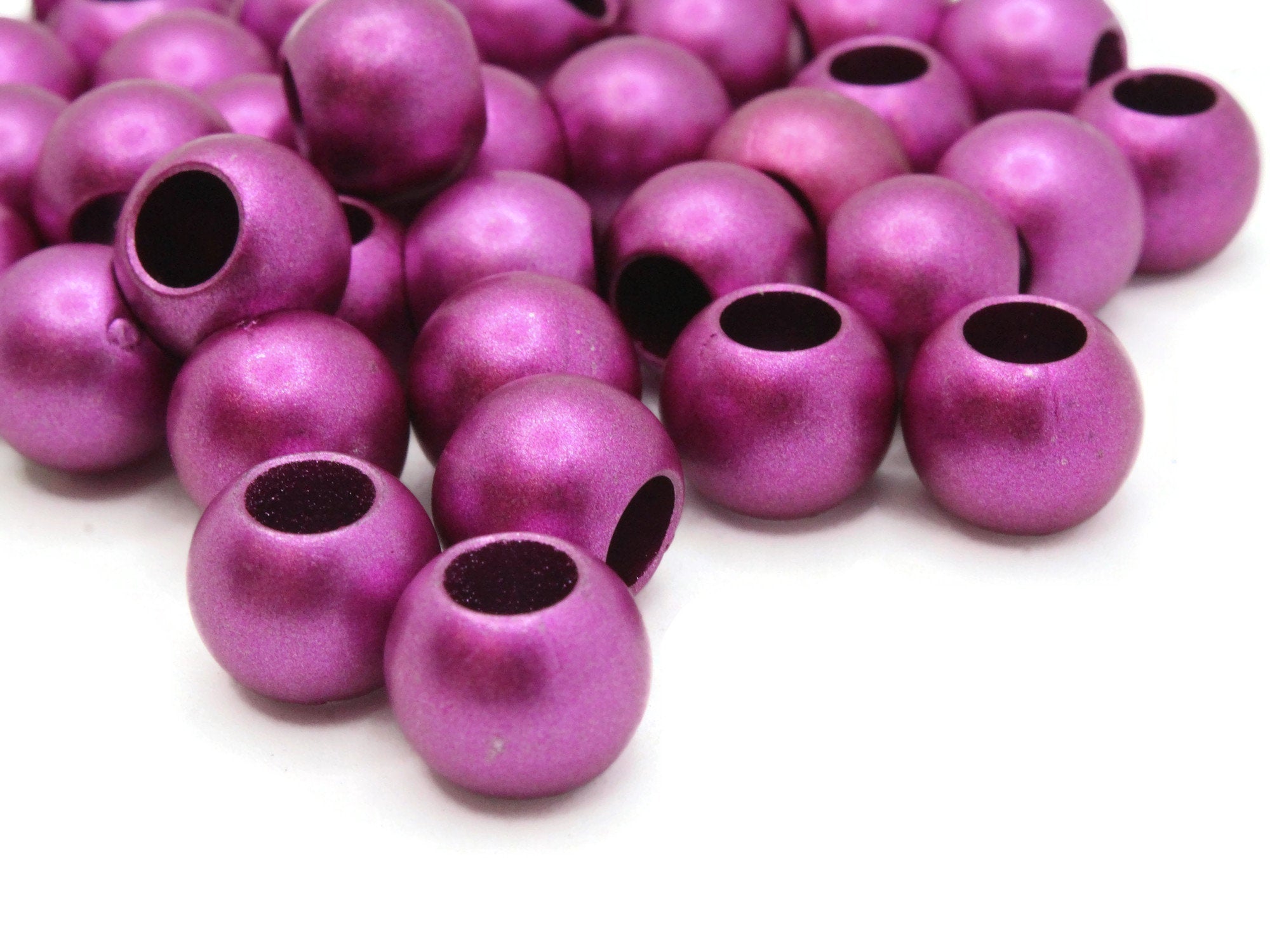 40 10mm Round Purple Wood Beads Vintage Wooden Macrame Beads